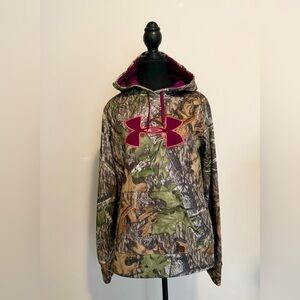 Under Armour Camo Hoodie with Pink Logo